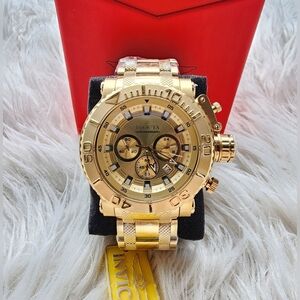 Invicta Gold Chronograph Watch Original Brand New